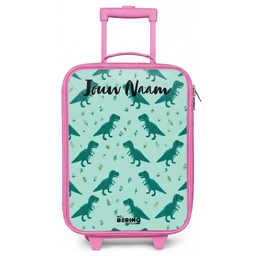 Dinos - Patroon - Groen Kinderkoffer - Roze klein -zz3dotto