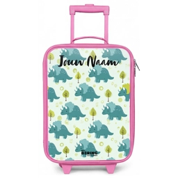Dinos - Patroon - Natuur Kinderkoffer - Roze klein -zz3dotto