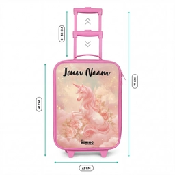 Eenhoorn - Wolken - Roze Kinderkoffer - Roze klein -productfoto_formaten