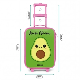 Kawai - Avocado - Groen Kinderkoffer - Roze klein -productfoto_formaten