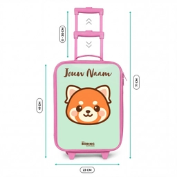 Kawai - Rode panda - Groen Kinderkoffer - Roze klein -productfoto_formaten