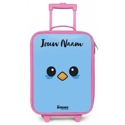 Kawai - Vogel - Blauw Kinderkoffer - Roze klein -zz3dotto