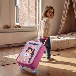 Meisje - Eenhoorn - Glitter Kinderkoffer - Roze klein -sfeer1