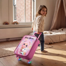 Meisje - Eenhoorn - Roze Kinderkoffer - Roze klein -sfeer1