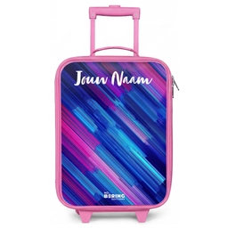 Neon - Strepen - Abstract - Blauw - Roze Kinderkoffer - Roze klein -zz3dotto