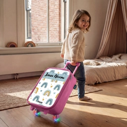 Patroon - Regenboog - Hartjes Kinderkoffer - Roze klein -sfeer1