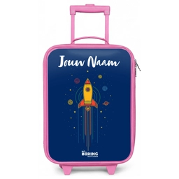 Raket - Planeten - Sterren Kinderkoffer - Roze klein -zz3dotto