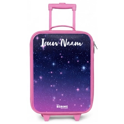 Sterren - Galaxy - Blauw - Roze Kinderkoffer - Roze klein -zz3dotto