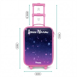 Sterren - Galaxy - Blauw - Roze Kinderkoffer - Roze klein -productfoto_formaten
