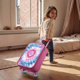 Tie dye - Abstract - Blauw - Roze Kinderkoffer - Roze klein -sfeer1