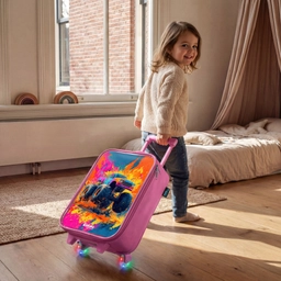 Monstertruck - Verfspatten - Kleurrijk - Explosie Kinderkoffer - Roze klein -sfeer1