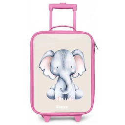 Olifant tekening tegen een beige achtergrond Kinderkoffer - Roze klein -zz3dotto