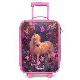 Paard - Bloemen - Paars - Vlinder Kinderkoffer - Roze klein -zz3dotto