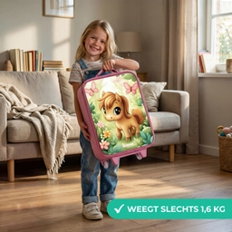 Paard - Bloemen - Vlinders Kinderkoffer - Roze klein -sfeer2_NL