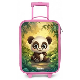 Panda - Bamboebos - Groen Kinderkoffer - Roze klein -zz3dotto