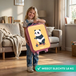 Panda - Step - Geel Kinderkoffer - Roze klein -sfeer2_NL