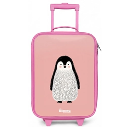 Pinguïn - Stippen - Roze - Minimalistisch Kinderkoffer - Roze klein -zz3dotto