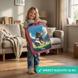 Stadion - Voetbal - Jongen Kinderkoffer - Roze klein -sfeer2_NL