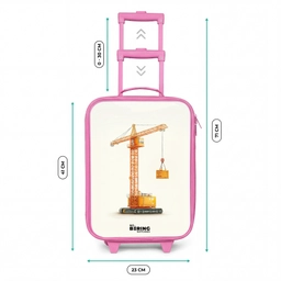 Torenkraan - Getekend - Oranje Kinderkoffer - Roze klein -productfoto_formaten