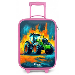 Tractor - Groen - Abstract - Penseelstreken Kinderkoffer - Roze klein -zz3dotto