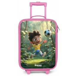Voetbal - Jongen - Bos Kinderkoffer - Roze klein -zz3dotto