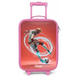 Voetbal - Jongen - Rood - Lichtcirkel Kinderkoffer - Roze klein -zz3dotto