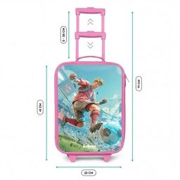 Voetbal - Jongen - Stadion - Elektrisch Kinderkoffer - Roze klein -productfoto_formaten