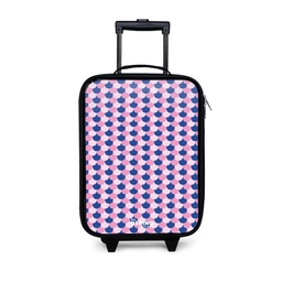Schubben - Patroon - Blauw - Roze Kinderkoffer - Zwart klein -3d
