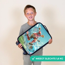 Voetbal - Jongen - Stadion - Elektrisch Kinderkoffer - Zwart klein -sfeer4_NL