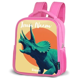Dino - Triceratops  - Dier Kinderrugzak - Roze middel -schuin
