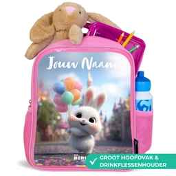konijn - Ballonnen Kinderrugzak - Roze middel -inhoud_NL