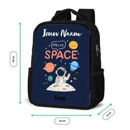 Astronaut - Quote - Planeten - Sterren Rugzak - Zwart middel -productfoto_formaten
