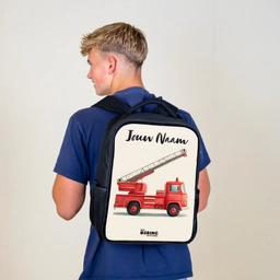 Brandweerwagen - Getekend - Rood Rugzak - Zwart middel -sfeer8