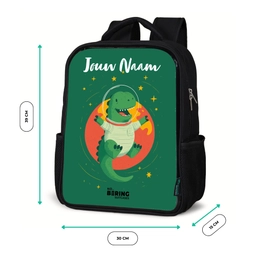 Dino - Planeet - Sterren - Groen Rugzak - Zwart middel -productfoto_formaten
