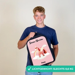 Eenhoorn - Vleugels - Roze - Regenboog Rugzak - Zwart middel -sfeer7_NL