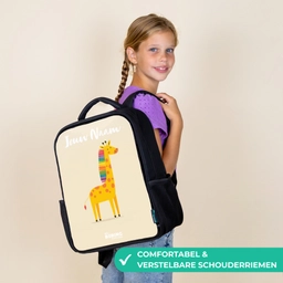 Giraffe - Dier - Kleurrijk Rugzak - Zwart middel -sfeer6_NL