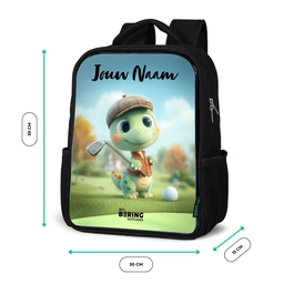 Golf - Dino - Groen Rugzak - Zwart middel -productfoto_formaten