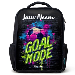 Neon - Graffiti - Voetbal - Kleurrijk Rugzak - Zwart middel -3d