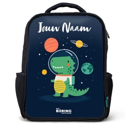 Ruimte - Dino - Planeten - Sterren Rugzak - Zwart middel -3d