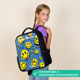 Smiley - Blauw - Geel Rugzak - Zwart middel -sfeer6_NL