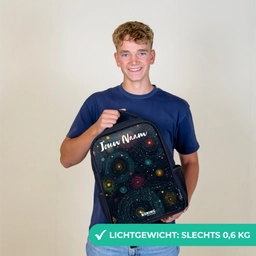 Sterren - Planeten - Kleurrijk Rugzak - Zwart middel -sfeer7_NL