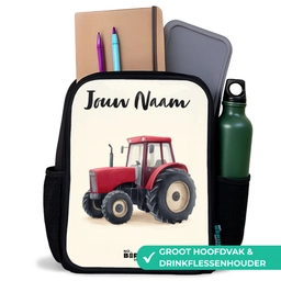Tractor - Getekend - Rood Rugzak - Zwart middel -inhoud_NL