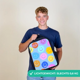 Vrolijk patroon van smileys Rugzak - Zwart middel -sfeer7_NL