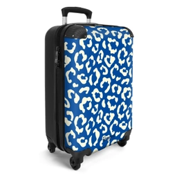 Dierenprints - Panterprint koffer in blauw en wit NBS - Handbagage koffer - Unisex middel -productfoto_3d