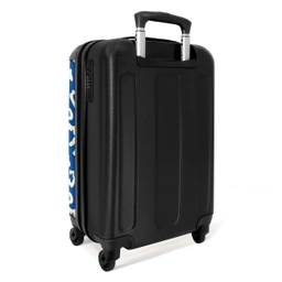 Dierenprints - Panterprint koffer in blauw en wit NBS - Handbagage koffer - Unisex middel -achterkant