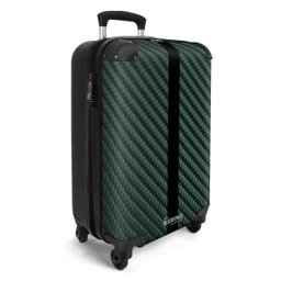 Groene carbonstructuur met zwarte middenstreep NBS - Handbagage koffer - Volwassenen Unisex middel -productfoto_3d