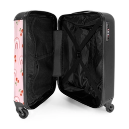 Kersen en regenboogpatroon NBS - Handbagage koffer - Unisex middel -binnenkant