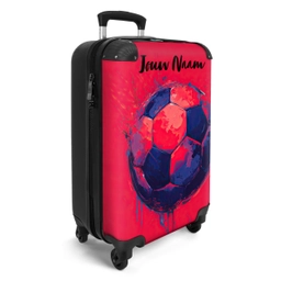 Voetbalvibes - Verf - Blauw - Rood NBS - Handbagage koffer - Kinderen Unisex middel -productfoto_3d