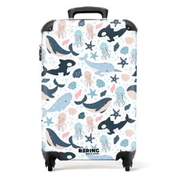 Oceaan dieren kleurrijk NBS - Handbagage koffer - Kinderen Unisex middel -productfoto_recht