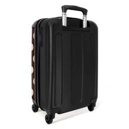 Stippen patroon in verschillende tinten bruin NBS - Handbagage koffer - Unisex middel -achterkant